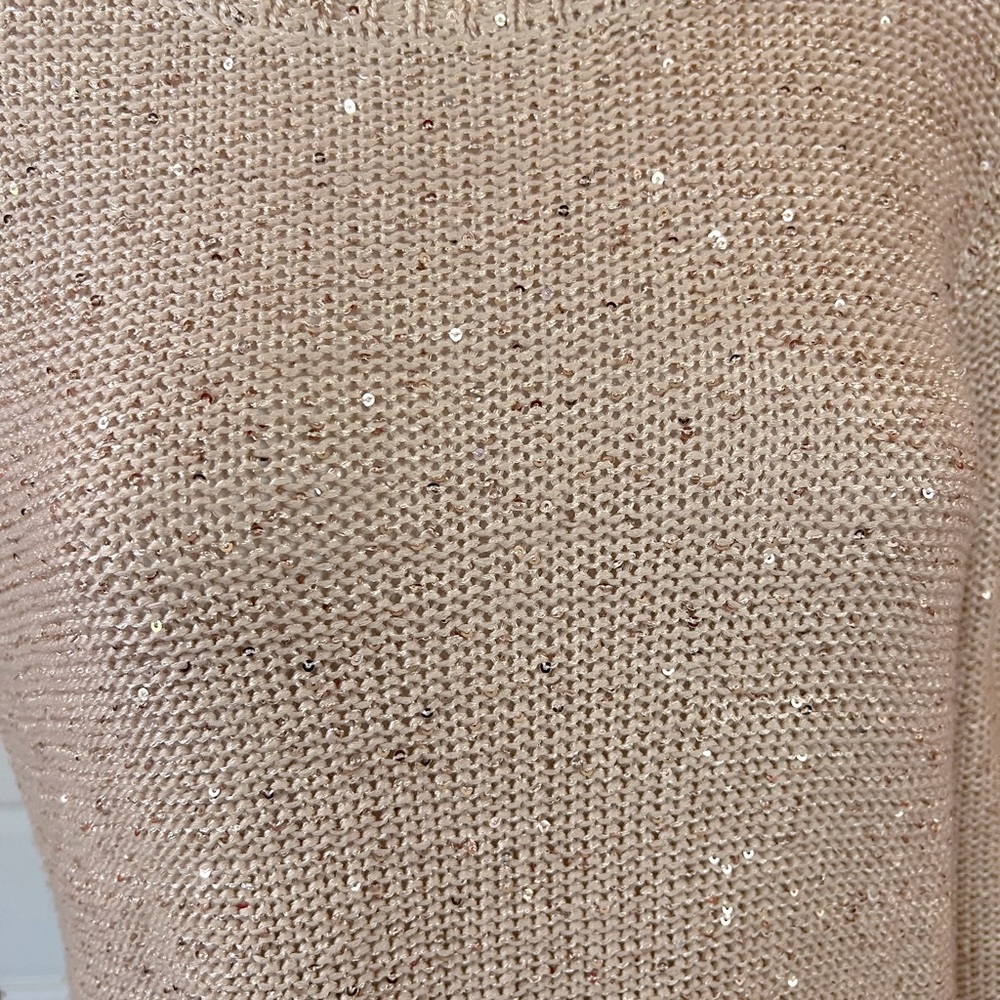 Sequined Sweater With Split Back And Semi Sheer P… - image 3